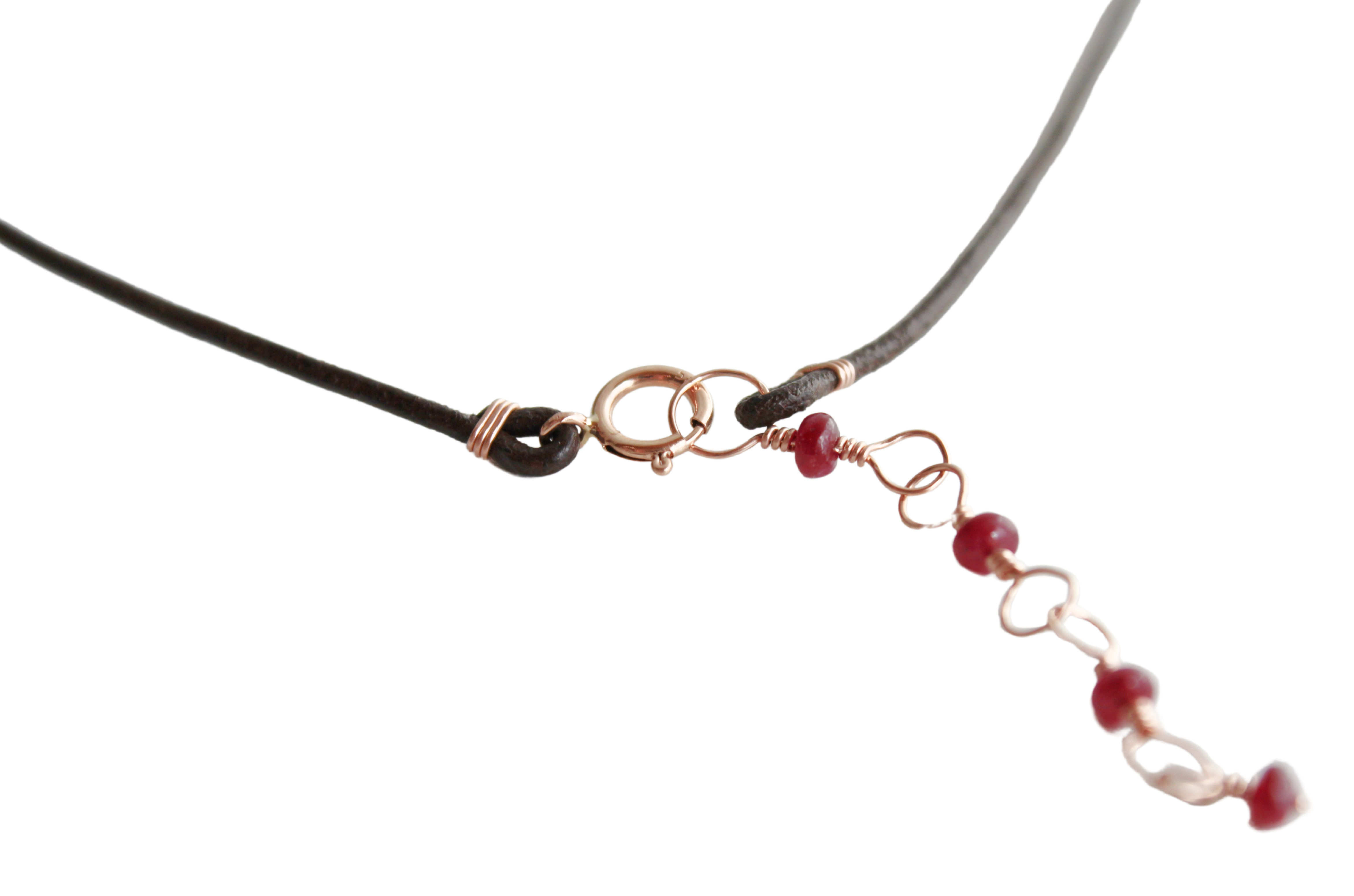 Ruby and Rose Gold necklace Latch
