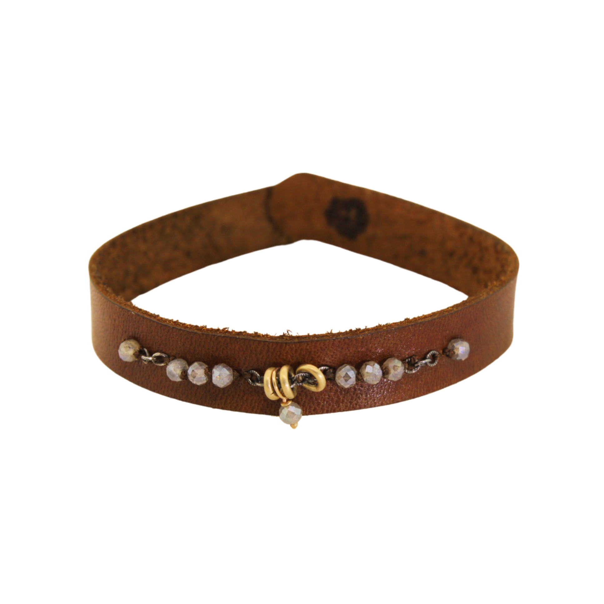 Buffalo Leather & Labradorite Bohemian Bracelet