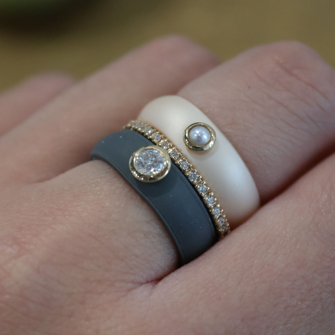 Pearl Silicone Band - Champagne