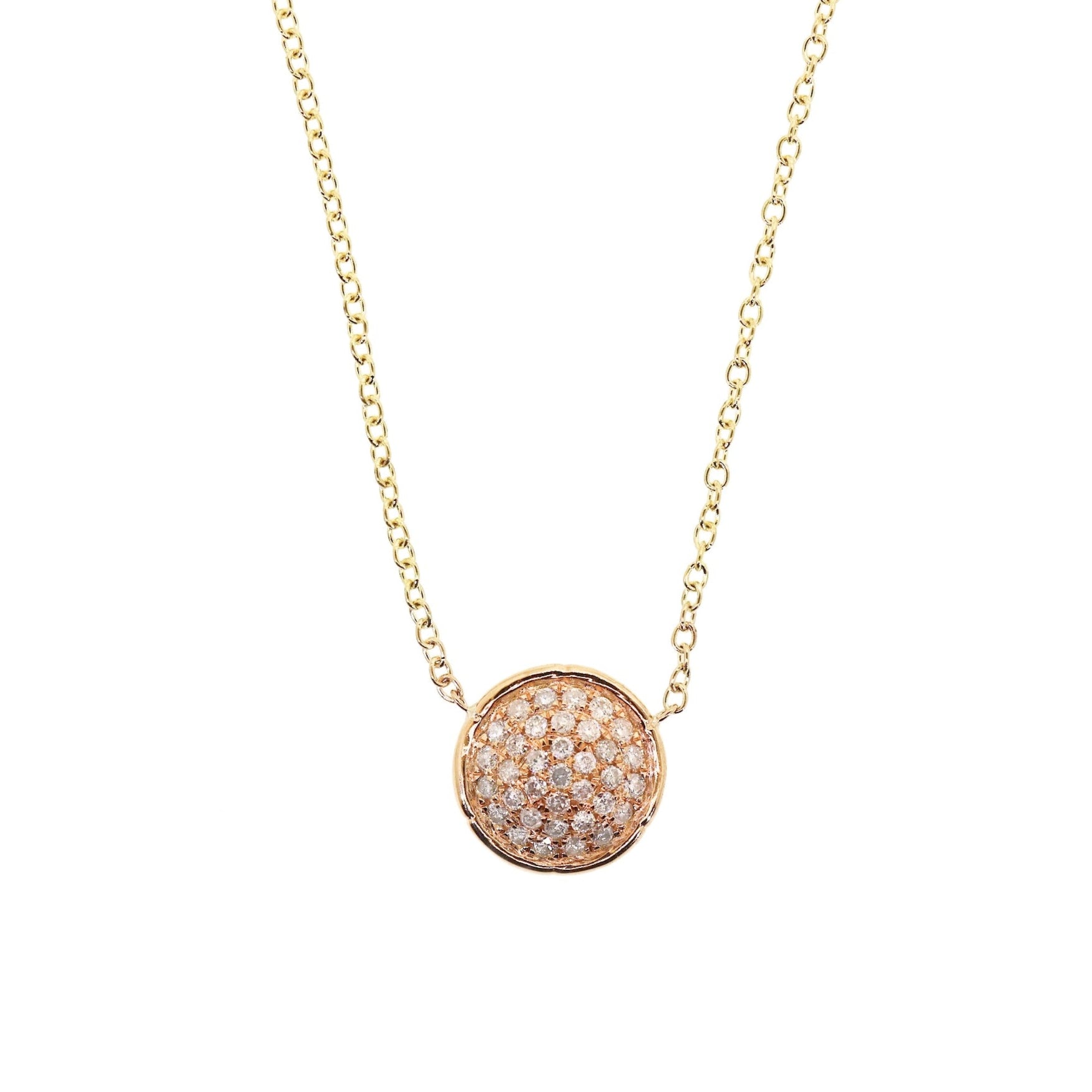 Pave Diamond Disc Necklace