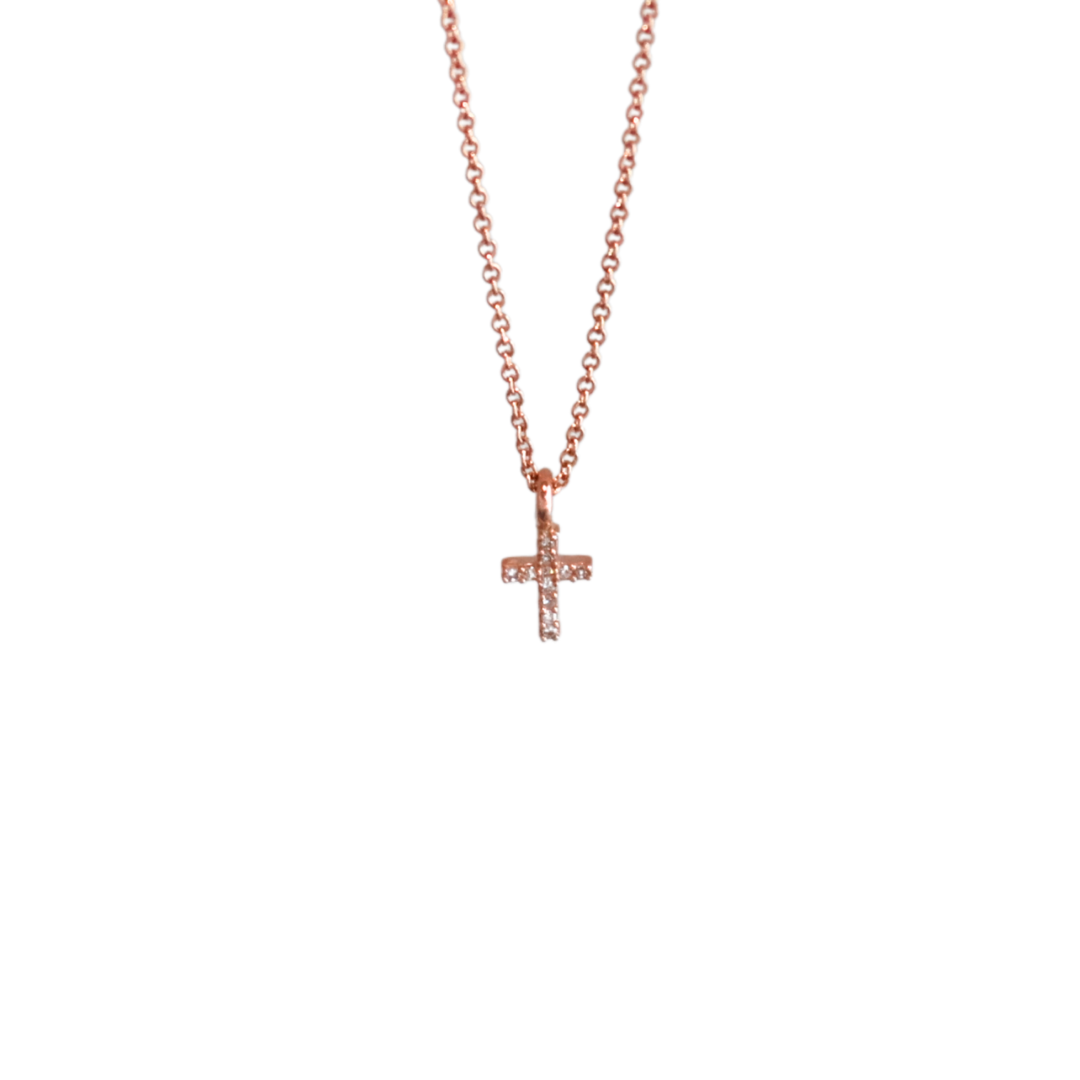 Rose Gold Cross Baby Necklace