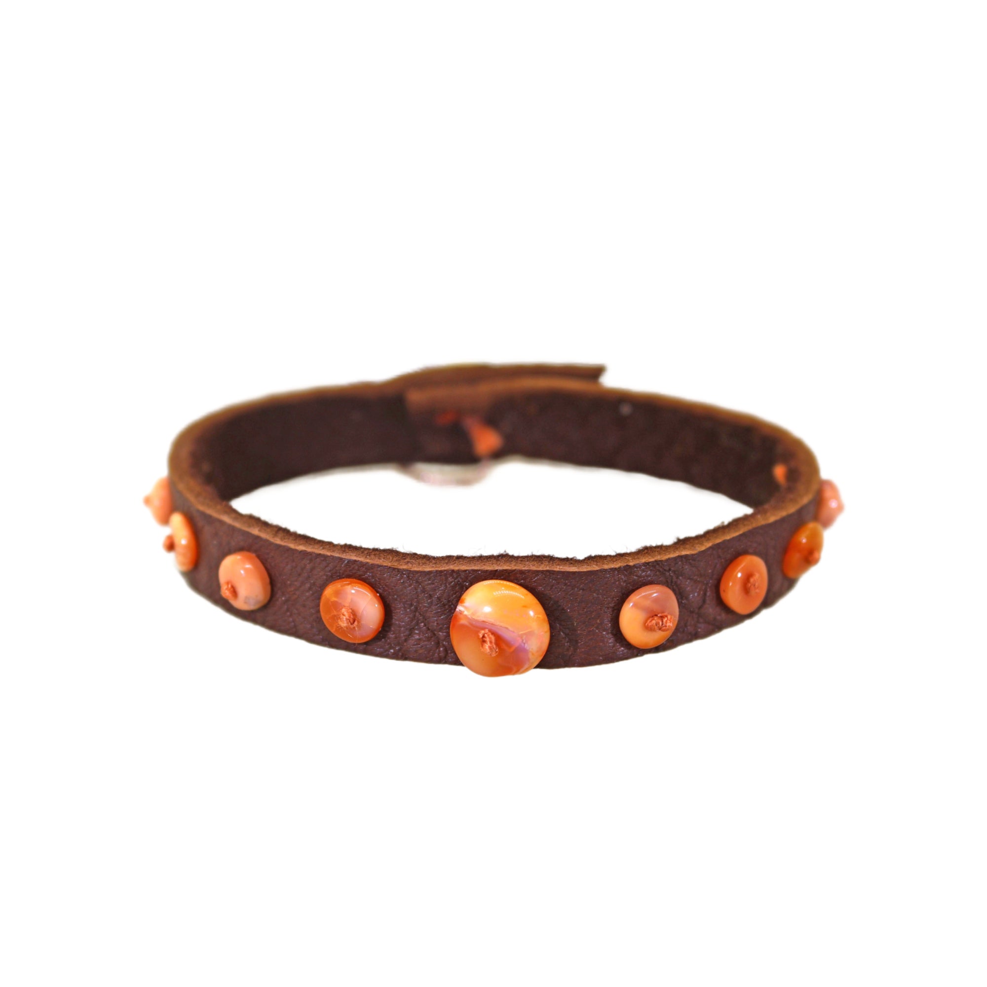 Mexican Fire Opal Leather Bracelet