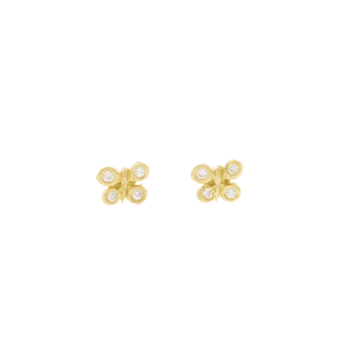 14k Tiny Diamond Butterfly Studs