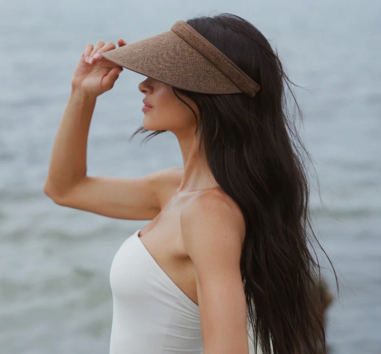 Wide Brim Visor - Espresso