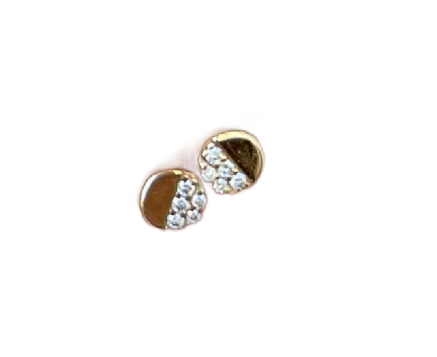 Round Disk Half Pavé Studs