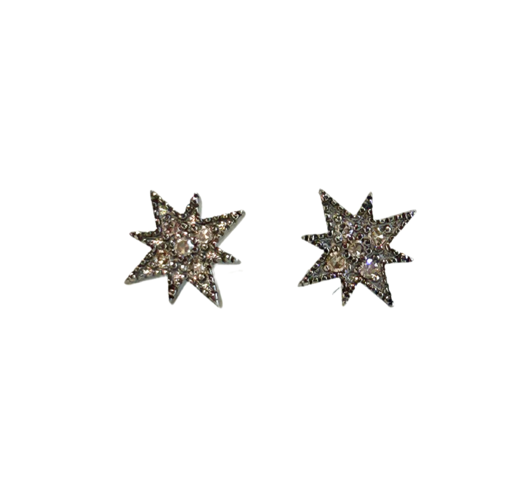 Sterling Silver Starburst Studs