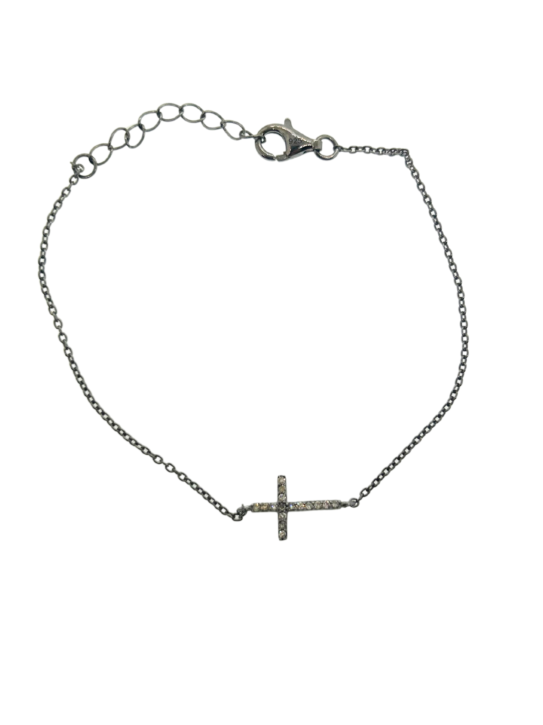 Small Cross Diamond Chain Bracelet