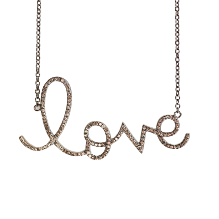 Large Sterling Silver Love Necklace