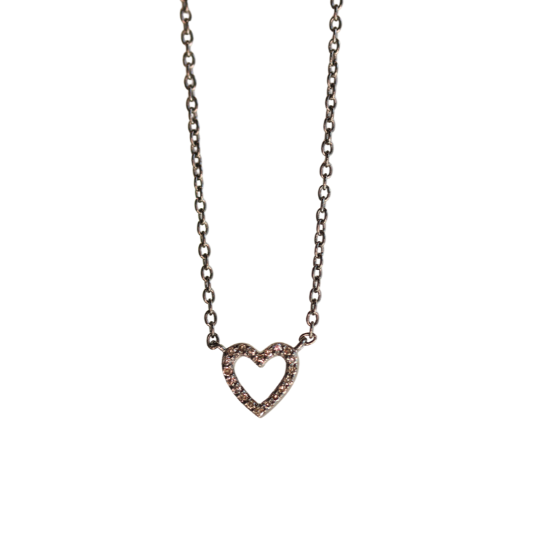 Sterling Silver Mini Open Heart Necklace