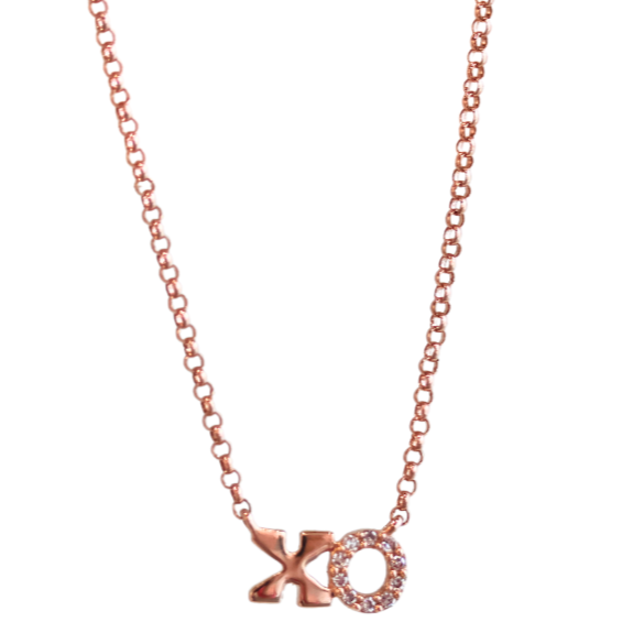 Rose Gold XO Diamond Necklace