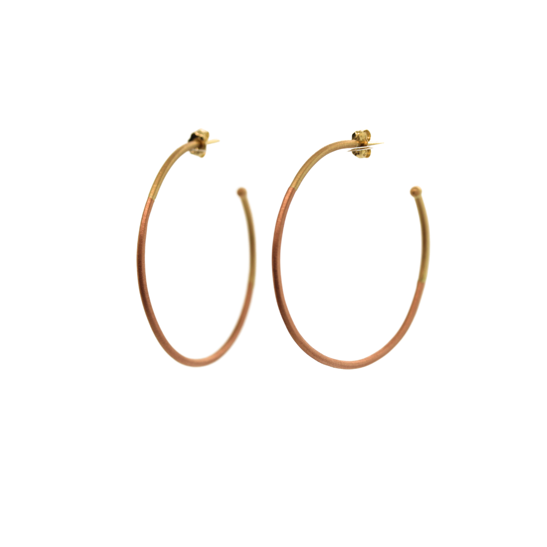 Yellow & Rose Gold Hoops