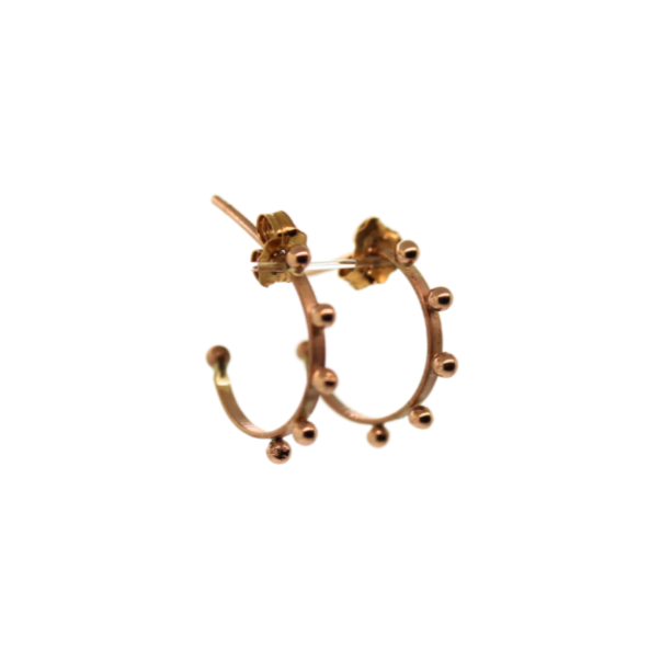 Rose Gold Small Hoops With Studs