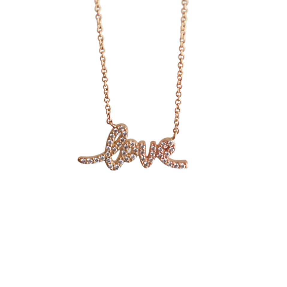Pave Diamond Love Necklace