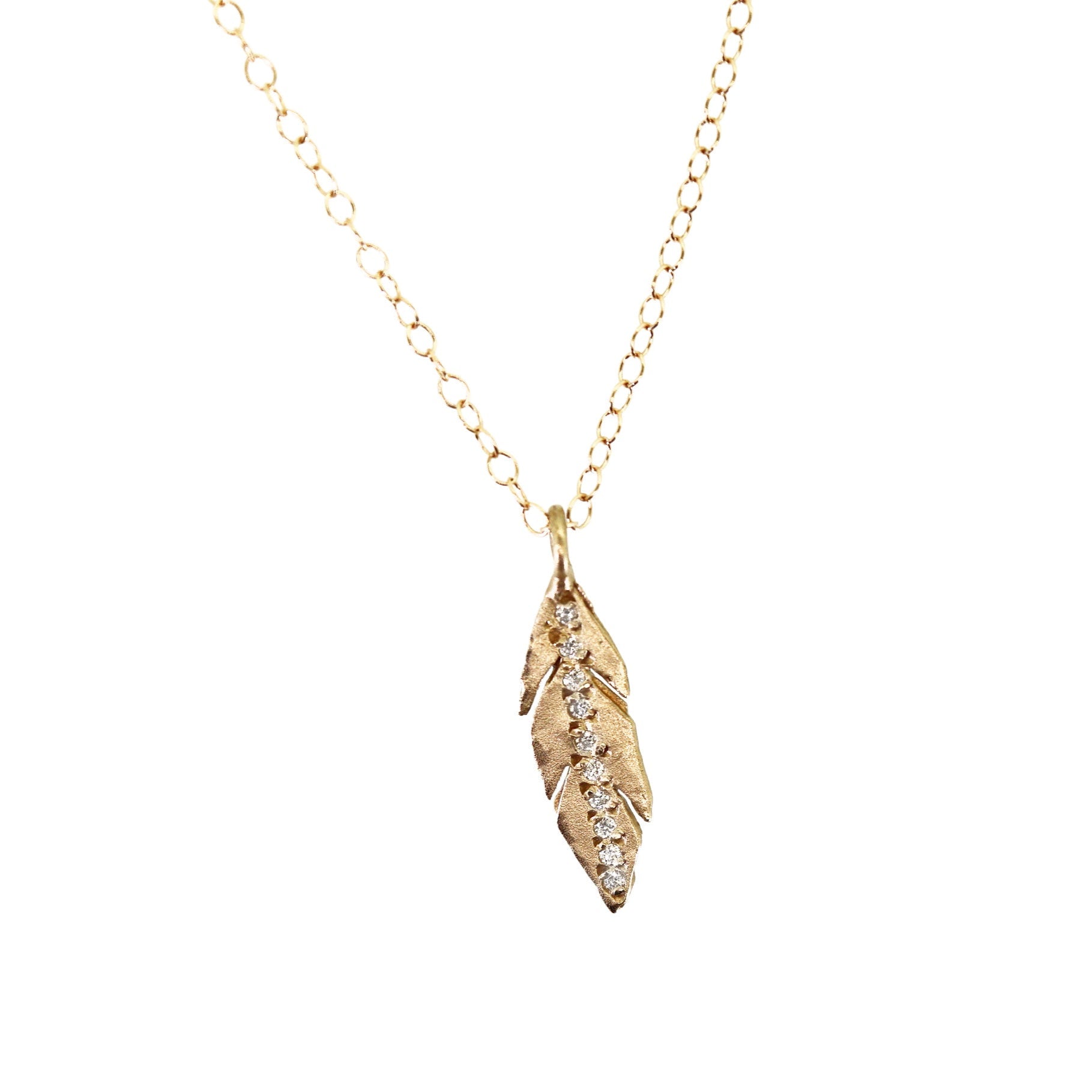 Feather Necklace With Diamonds