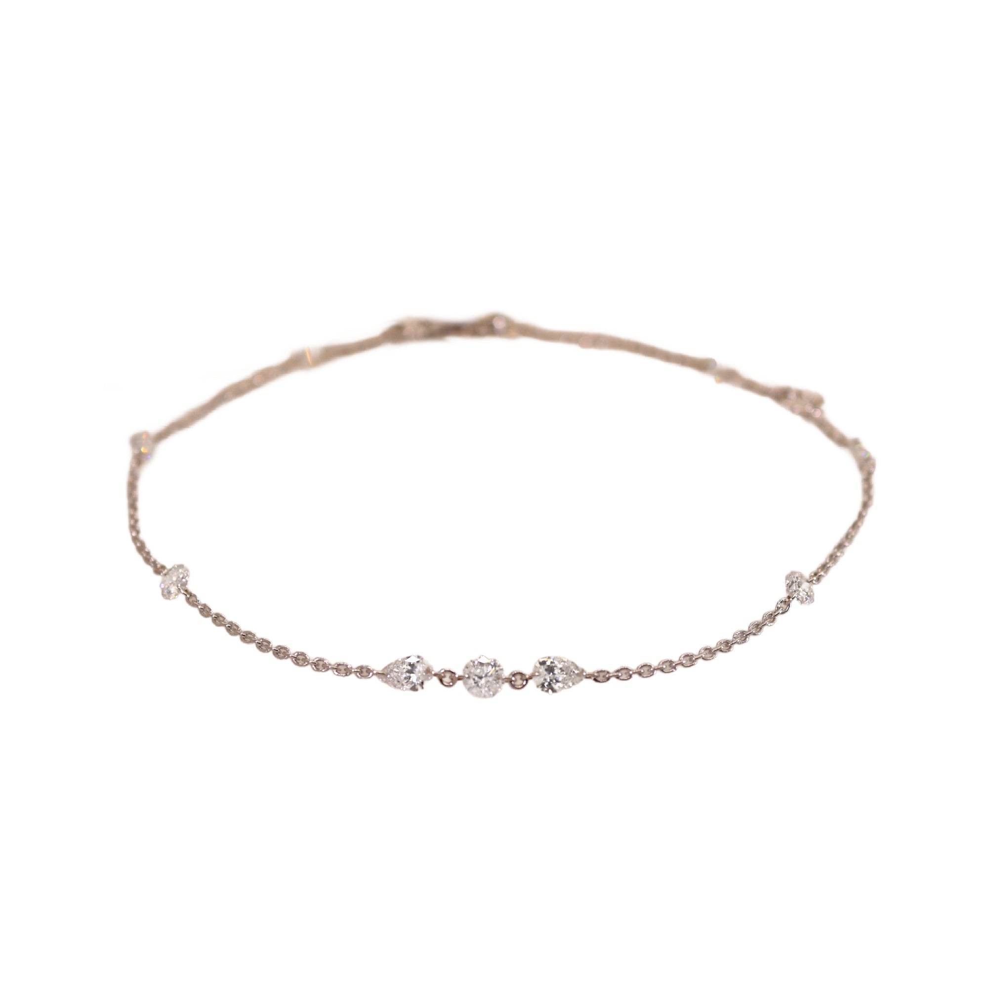 Mixed Drilled Diamond Dainty Bracelet