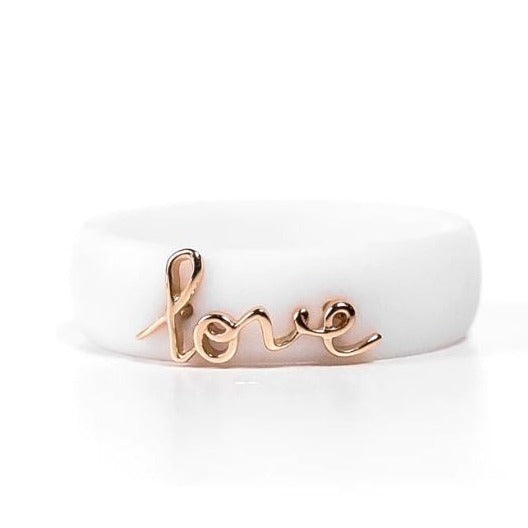 Yellow Gold Love Silicone Band- Grey