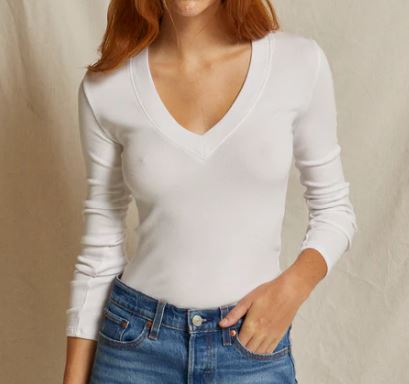 Viola V Neck Long Sleeve Tee