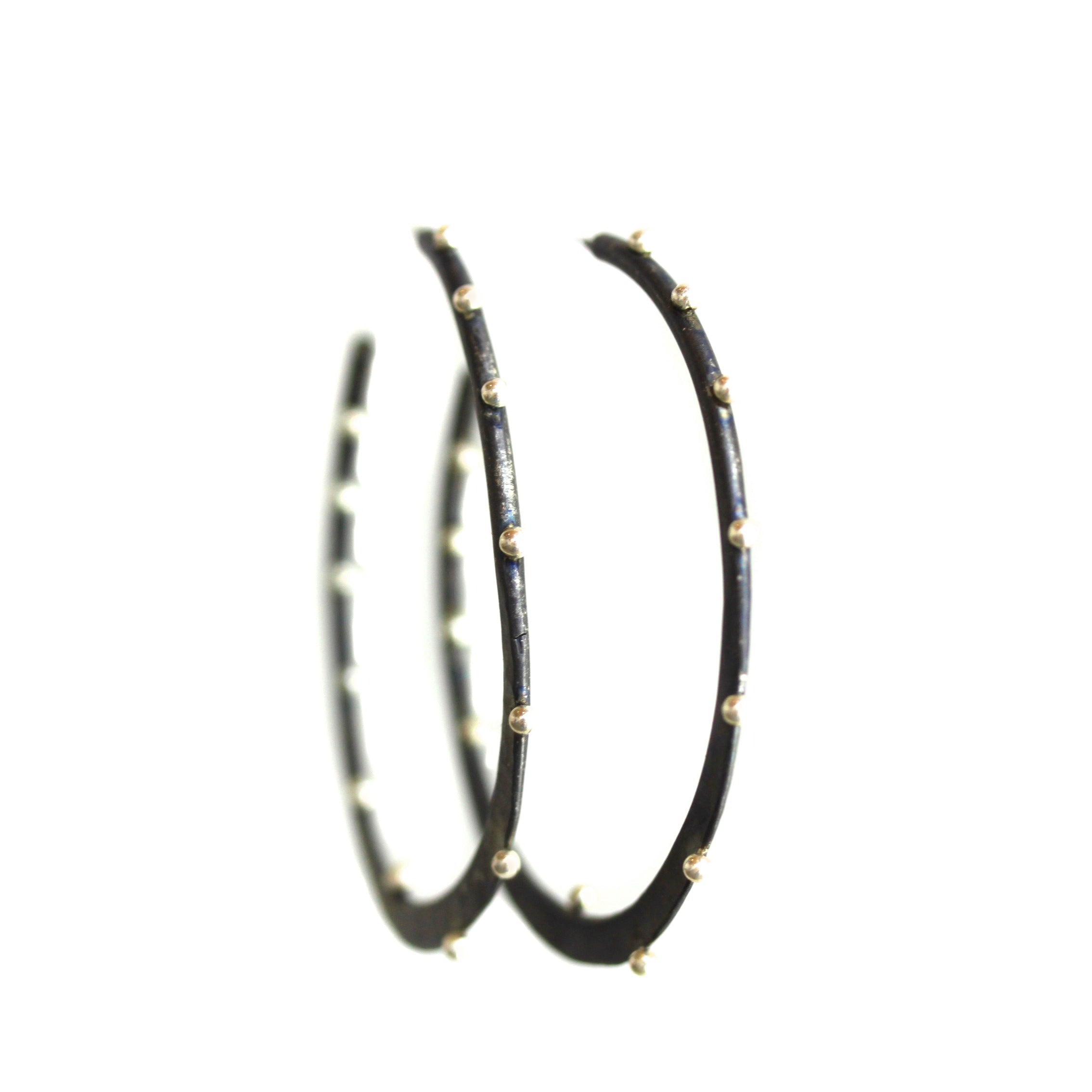 Inside Out Yellow Gold Studded Hoop Earrings