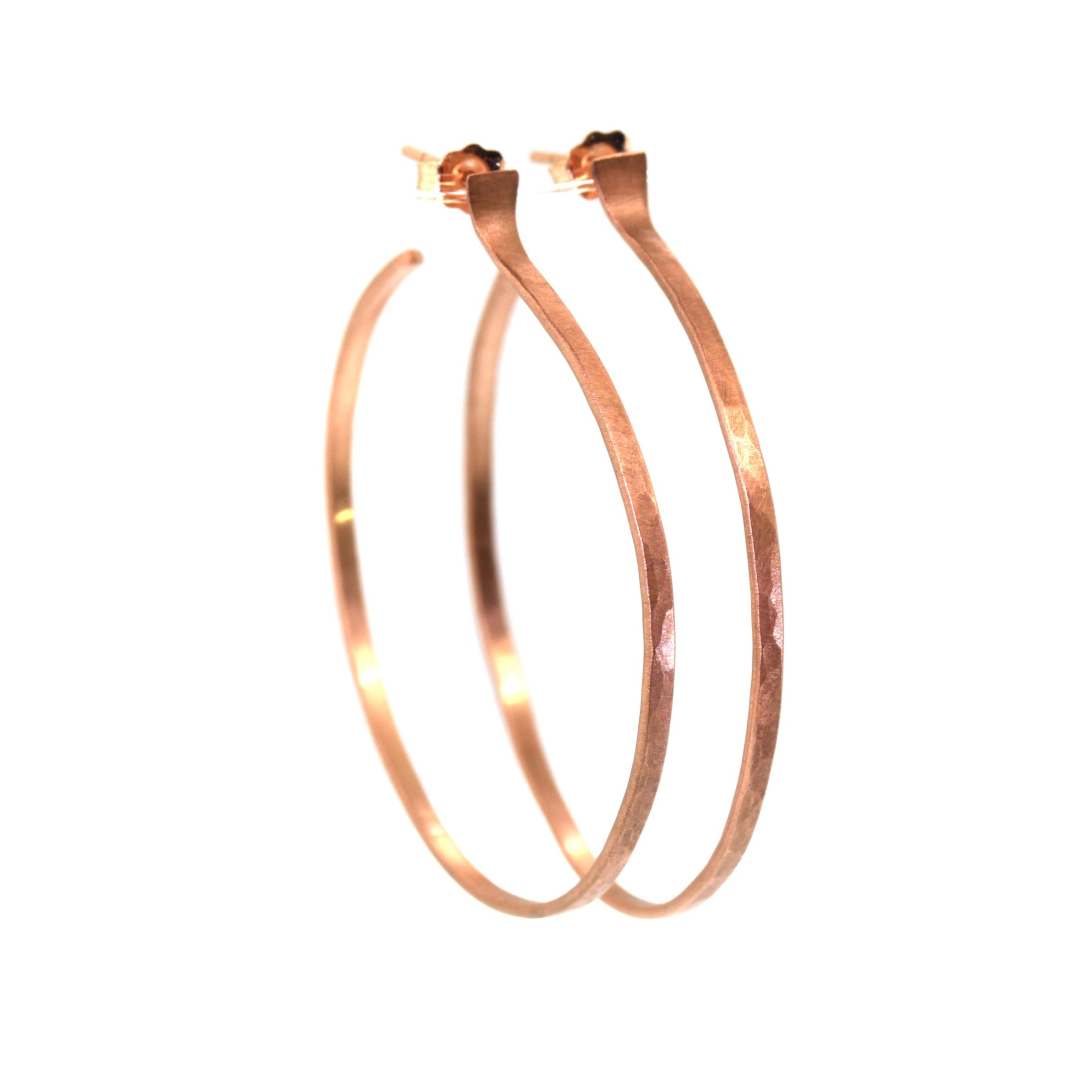 Medium Textured Rose Gold Hoops