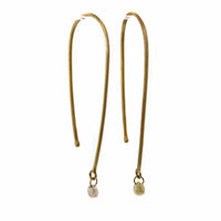 Raw Diamond Briolette Earring