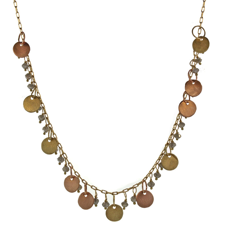 Disc & Raw Diamond Dangle Necklace