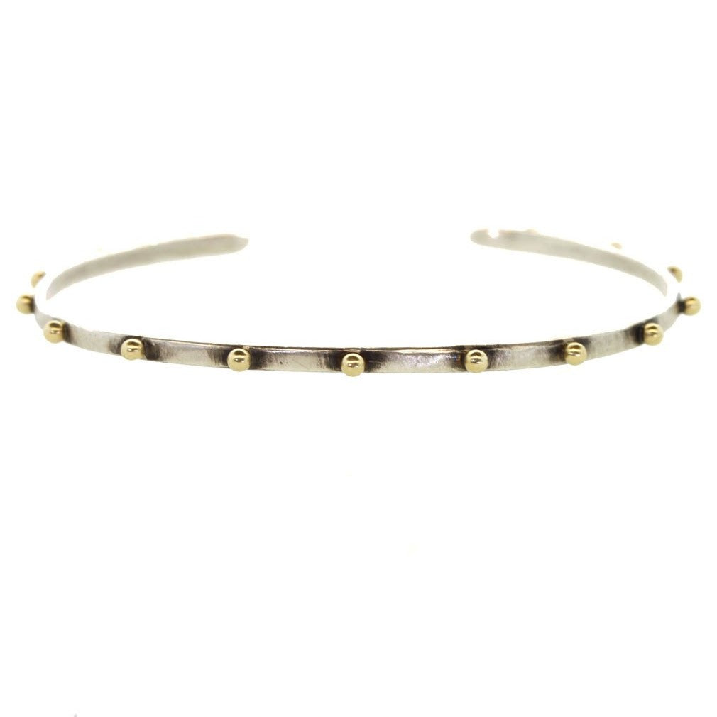 Silver and Gold Cuff - Silver Cuff Bracelet - Rebecca Lankford Designs