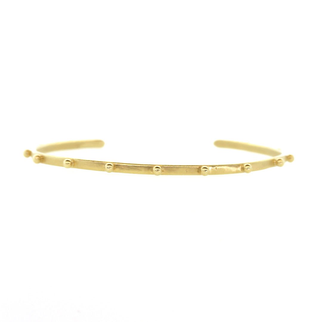 Thin Yellow Gold Stud Cuff - Gold Cuff Bracelet - Rebecca Lankford Designs
