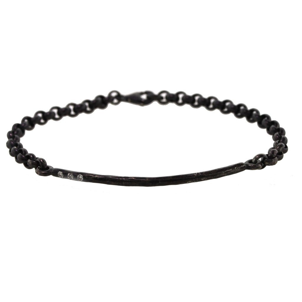 Blackened Diamond Bar Bracelet - Black Bracelet - Rebecca Lankford Designs