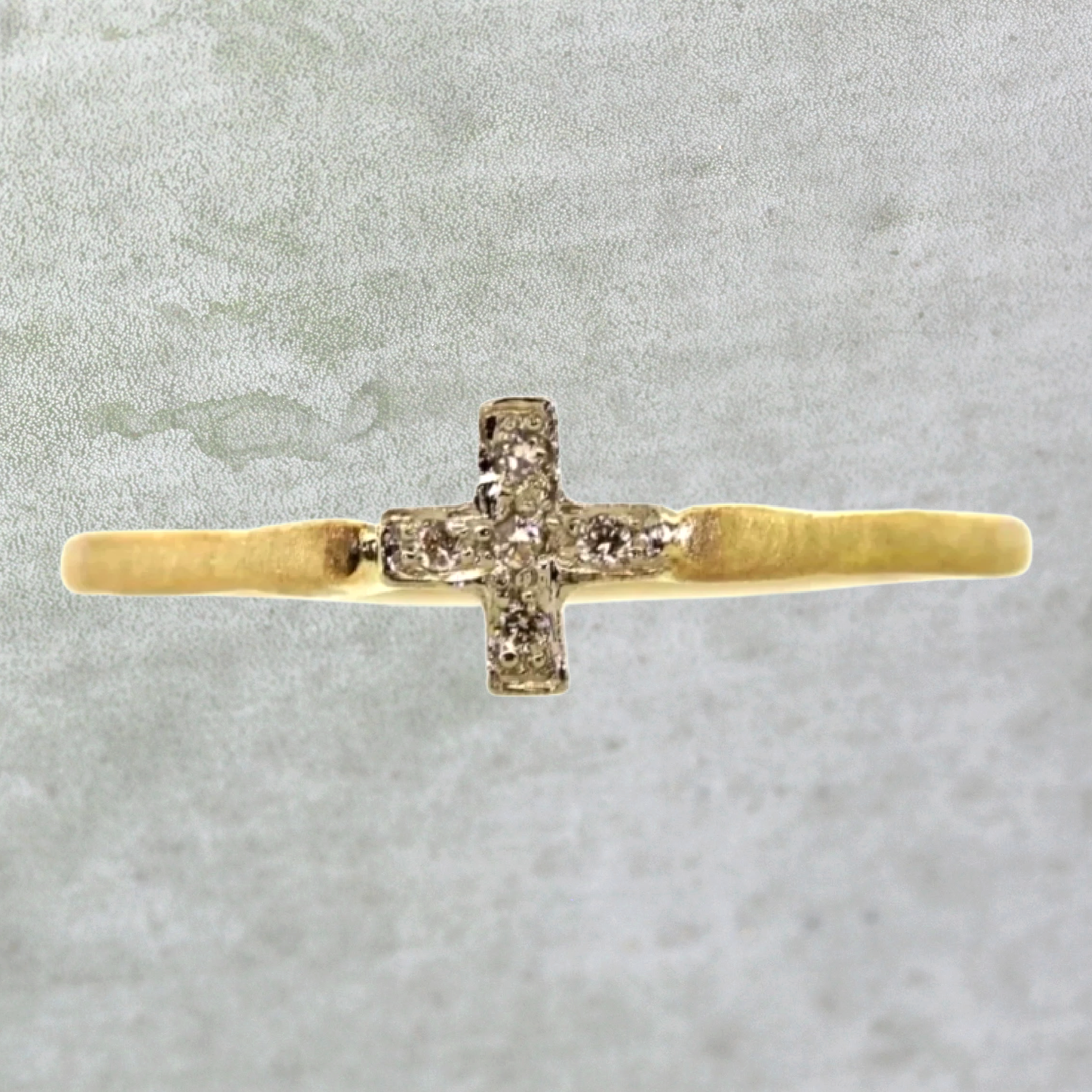 Pave Diamond Cross Ring