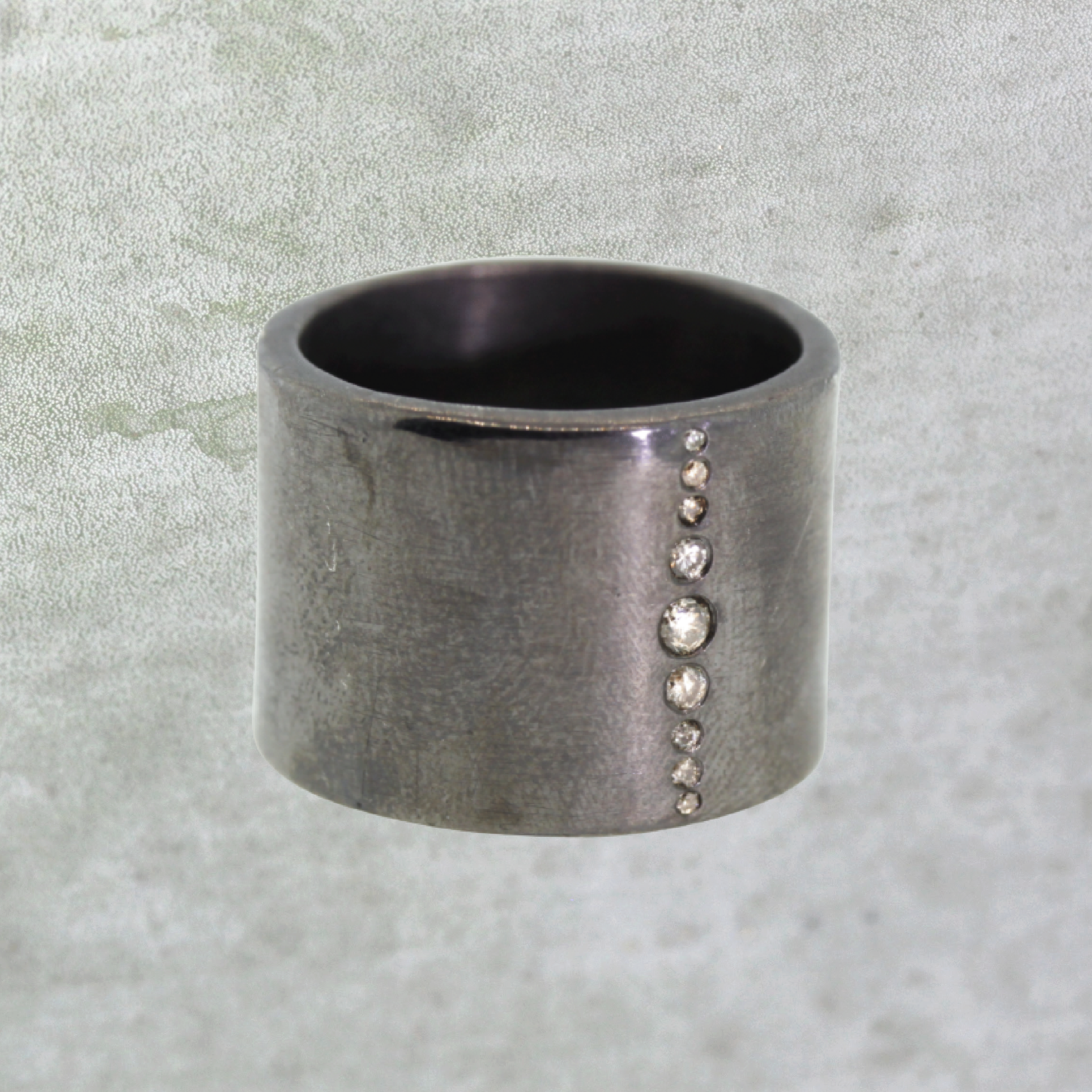Chunky Silver Diamond Ring