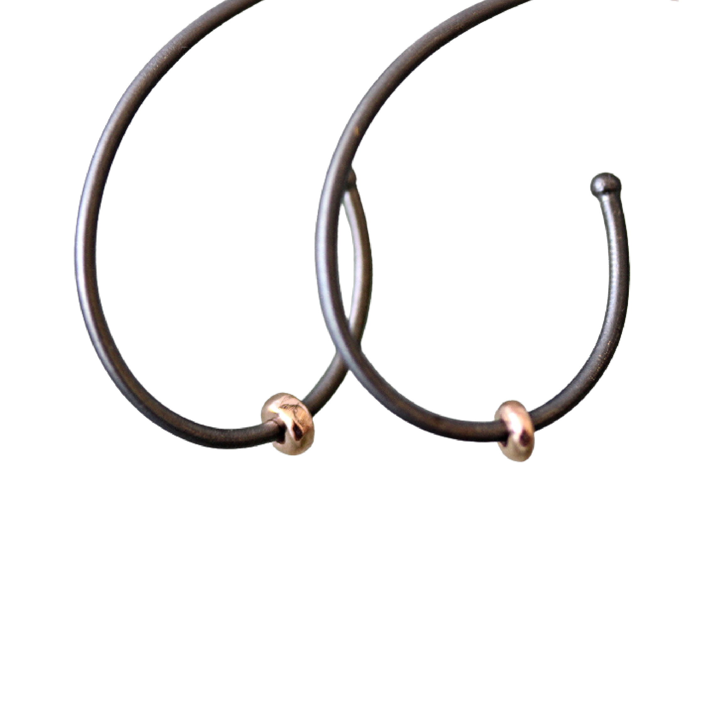 Rhodium Plated Oval Hoop & Charm Earrings