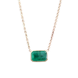 Bezel Set Emerald Necklace