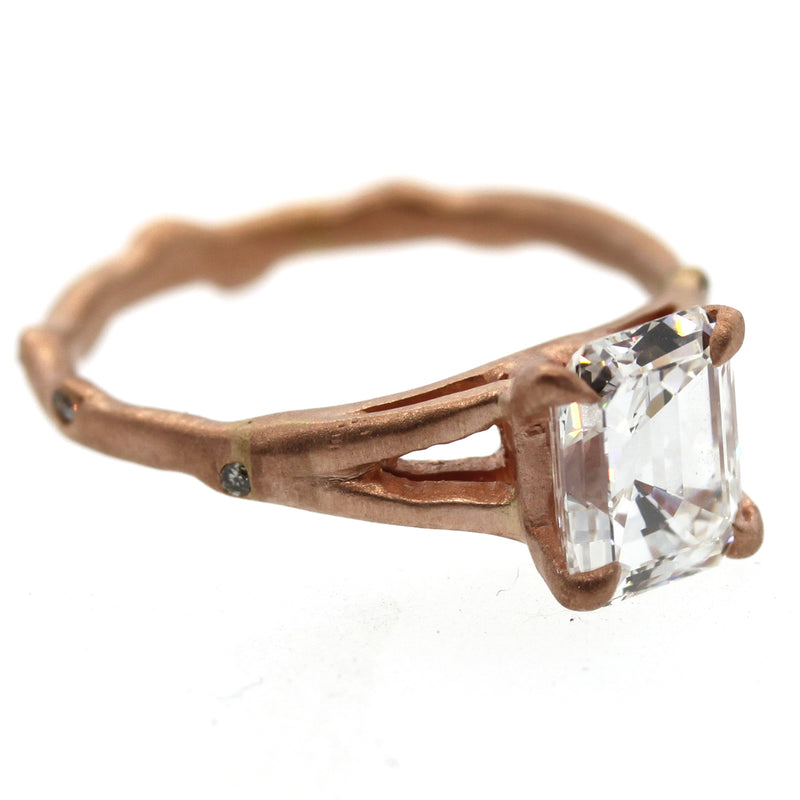 rose gold engagement ring, wedding ring, rose gold ring, rebecca lankford designs