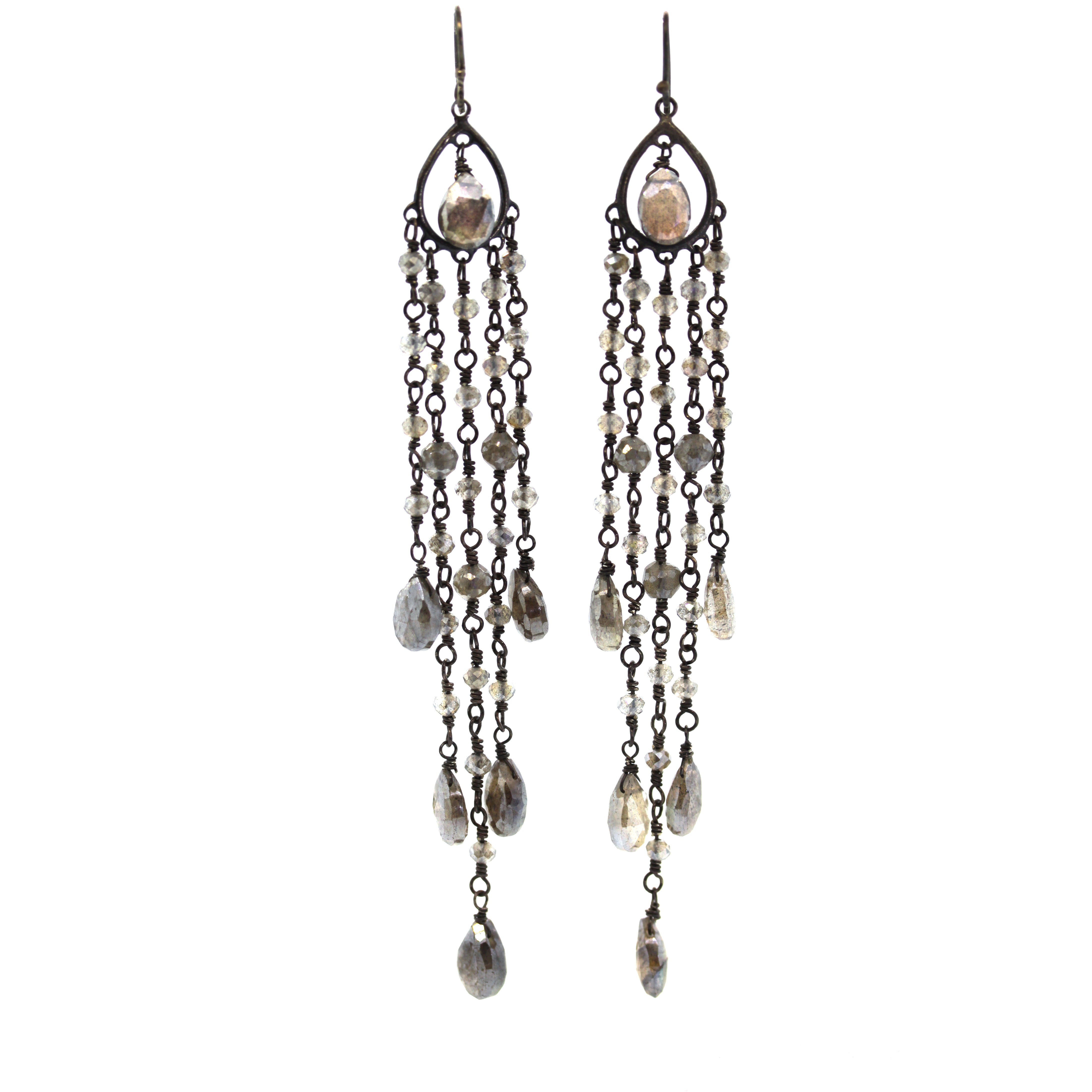 Labradorite Waterfall / Dangle Earrings -Rebecca Lankford Designs - Houston, TX