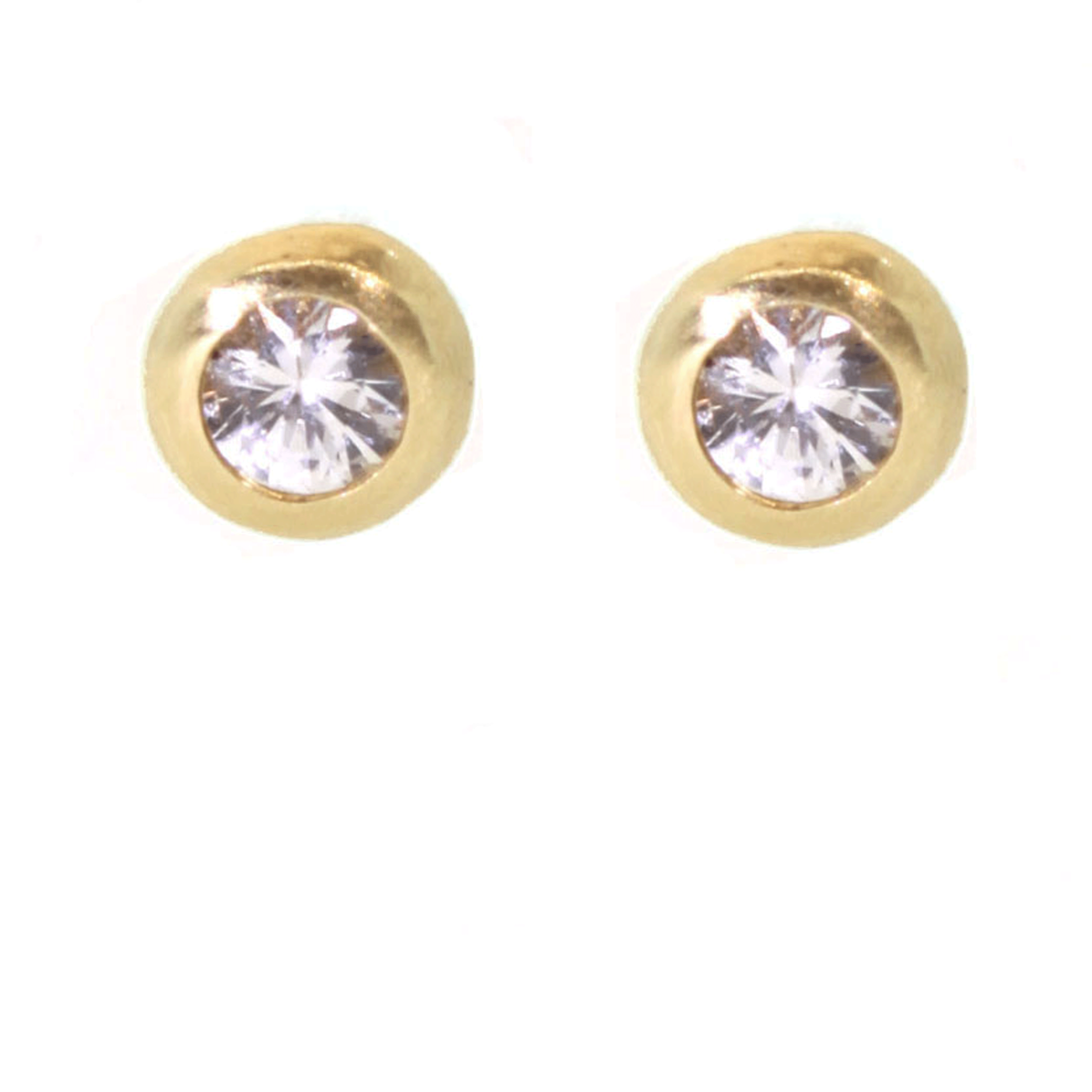 Gold & White Sapphire Stud Earrings - Rebecca Lankford Designs