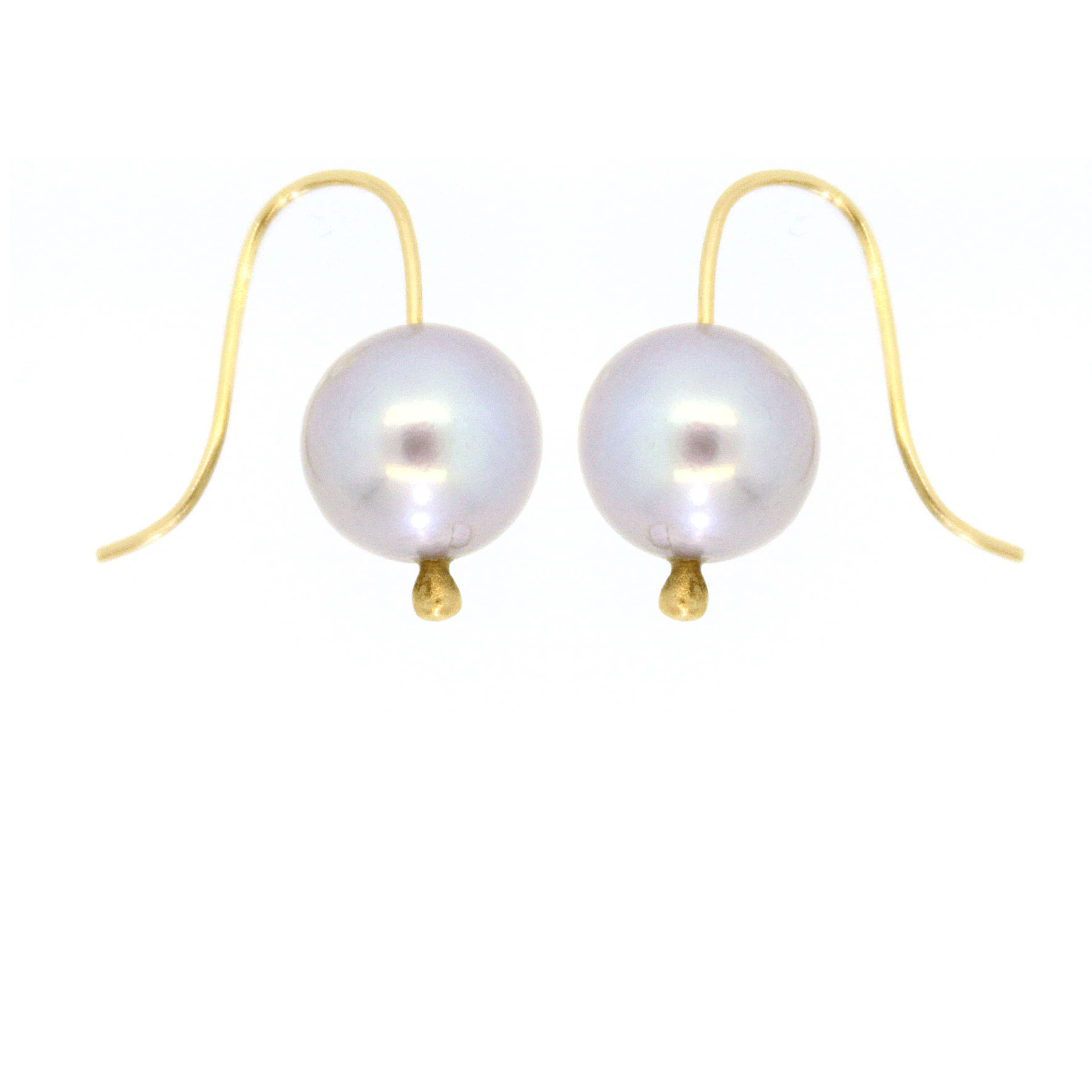 Gray Pearl Dangle Earrings - Simple Pearl Earrings - Rebecca Lankford Designs