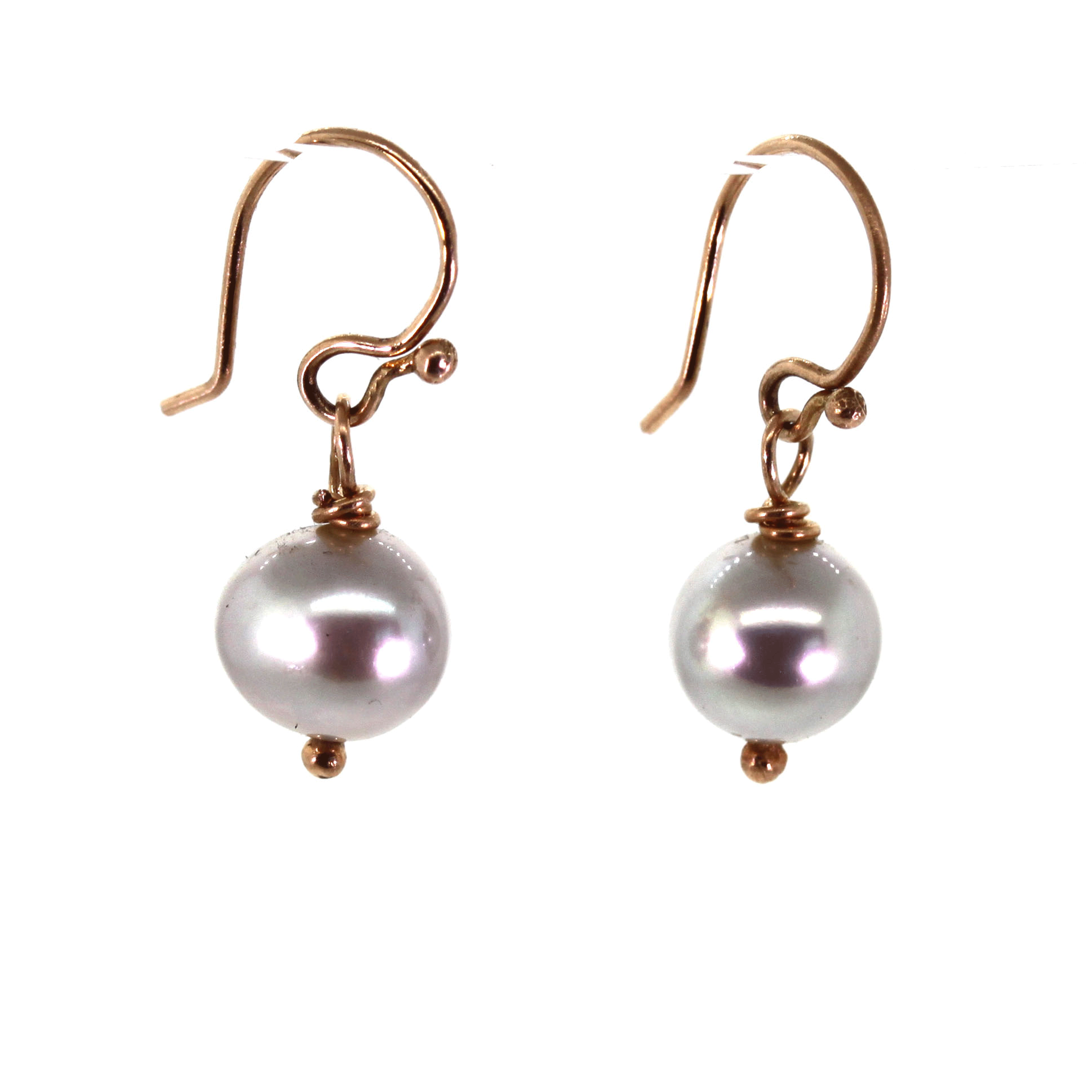 Rose & Gray Pearl Dangle Earrings - rebecca lankford designs