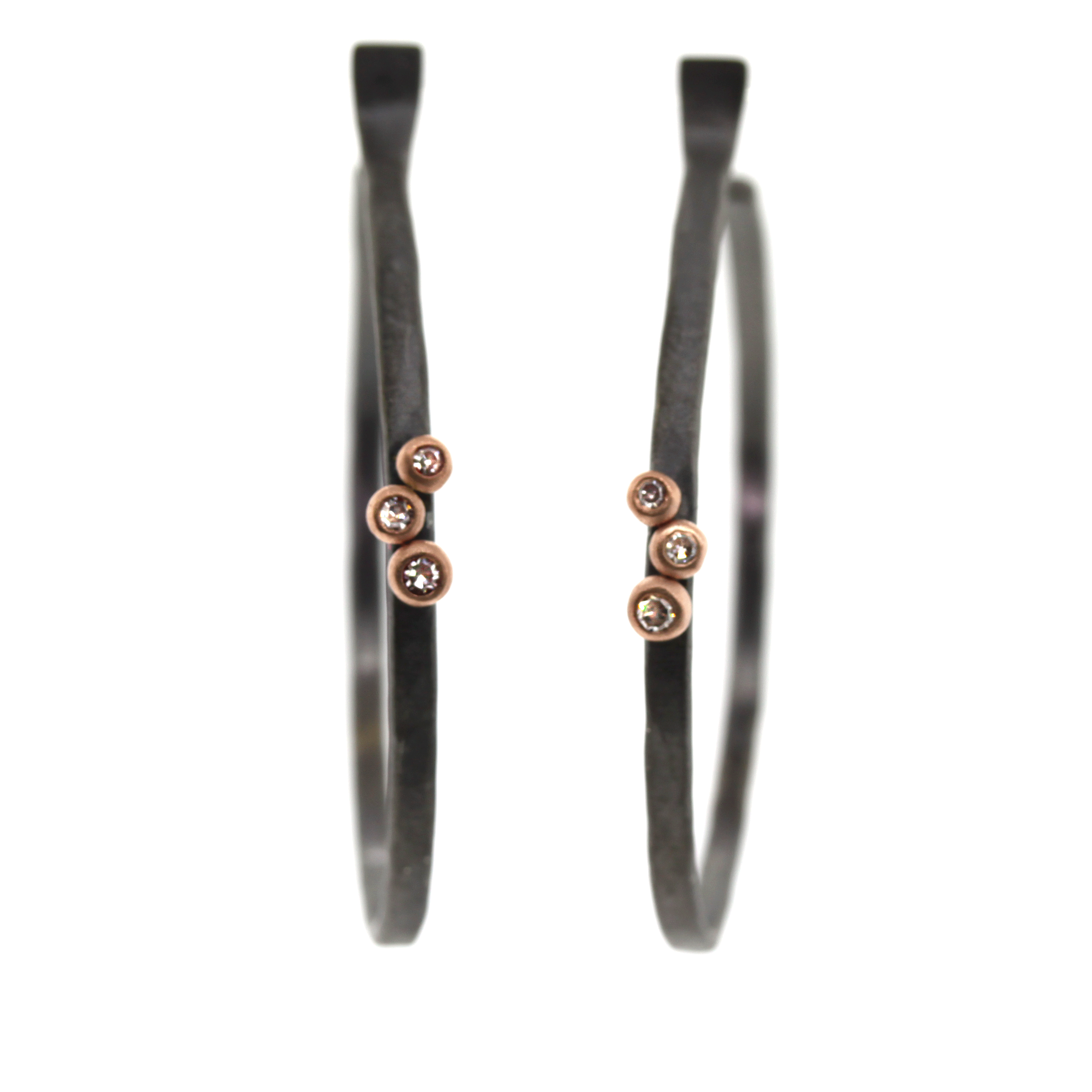 Rhodium Diamond Cluster Hoop Earrings - rebecca lankford designs