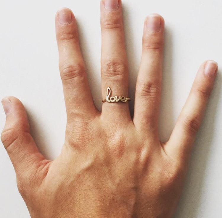Gold Love Ring - Rebecca Lankford Designs - Houston, TX