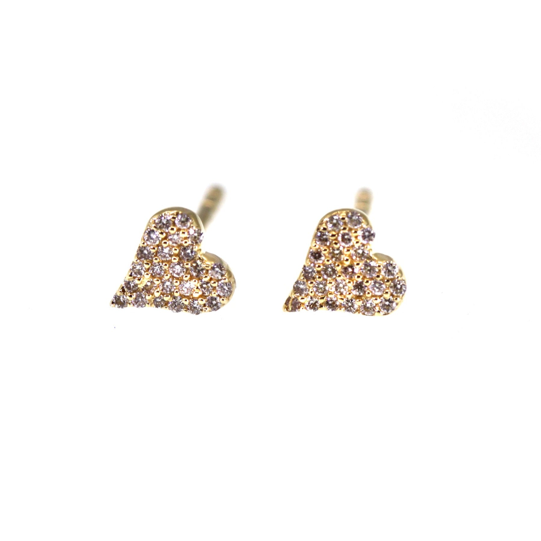 Pave Diamond Heart Studs