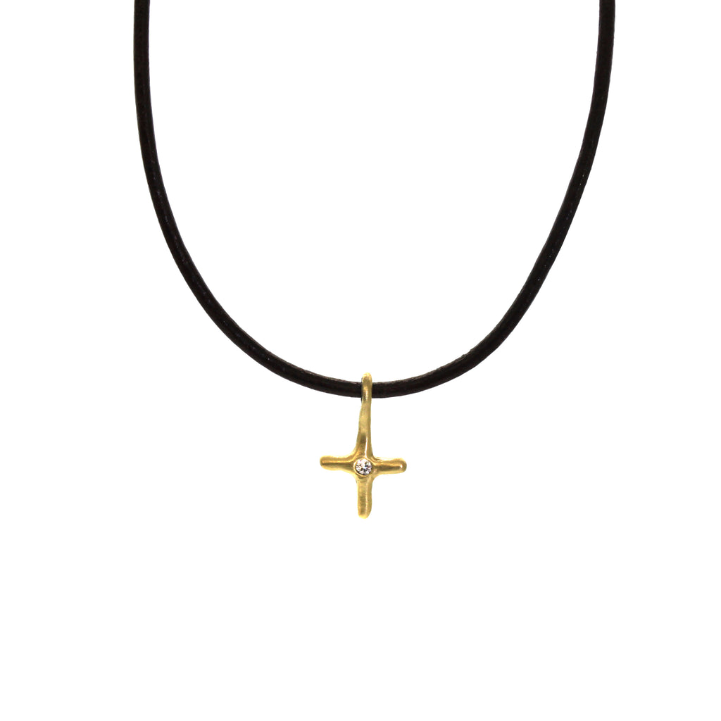 ★SENTIMENTS★ NO.475 [BLACK] KNOT CROSS LEATHER NECKLACE Multilayer Gothic 80s Retro Black and Gunmetal Chain Cross