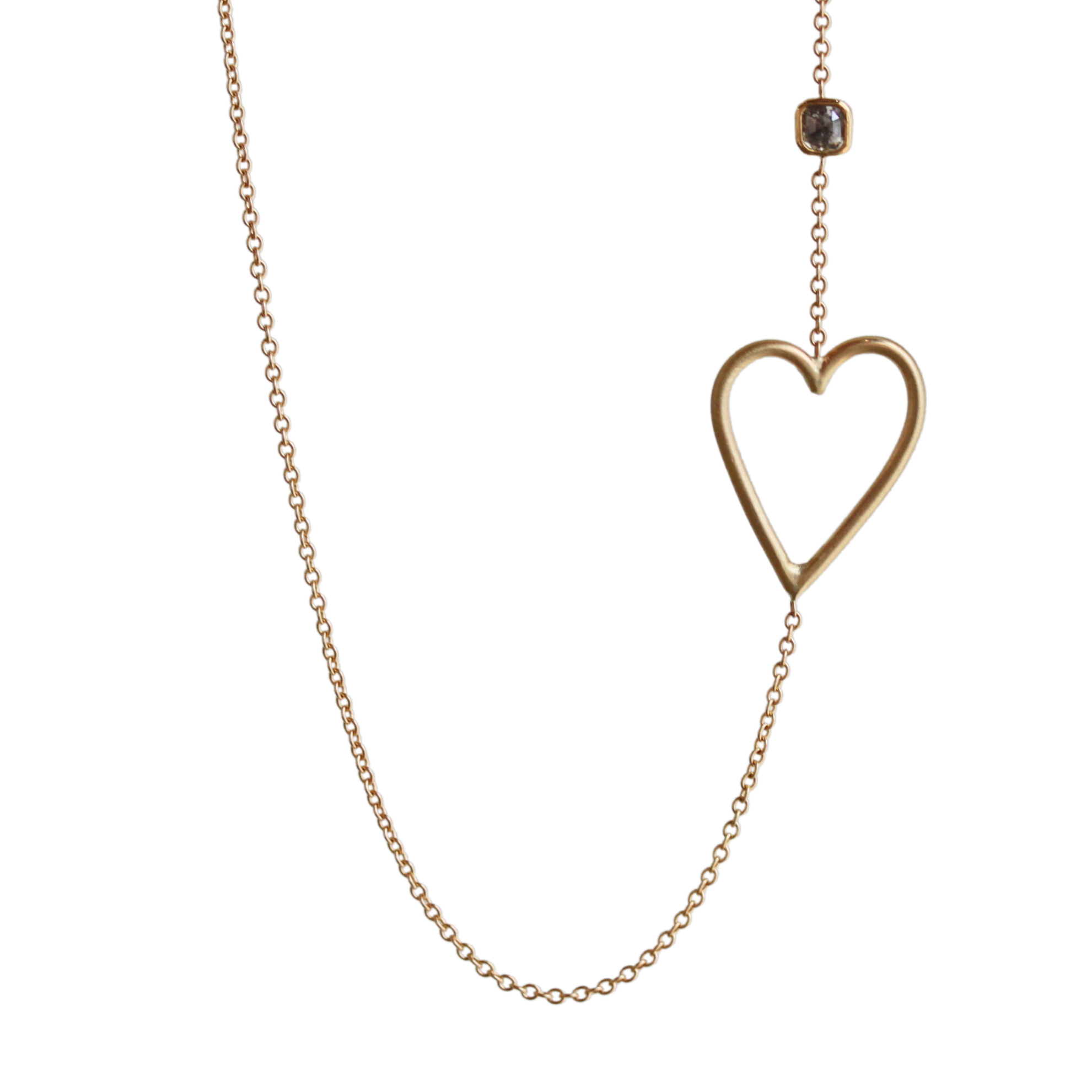 Sideways Heart & Diamond Necklace