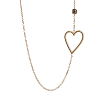 Sideways Heart & Diamond Necklace