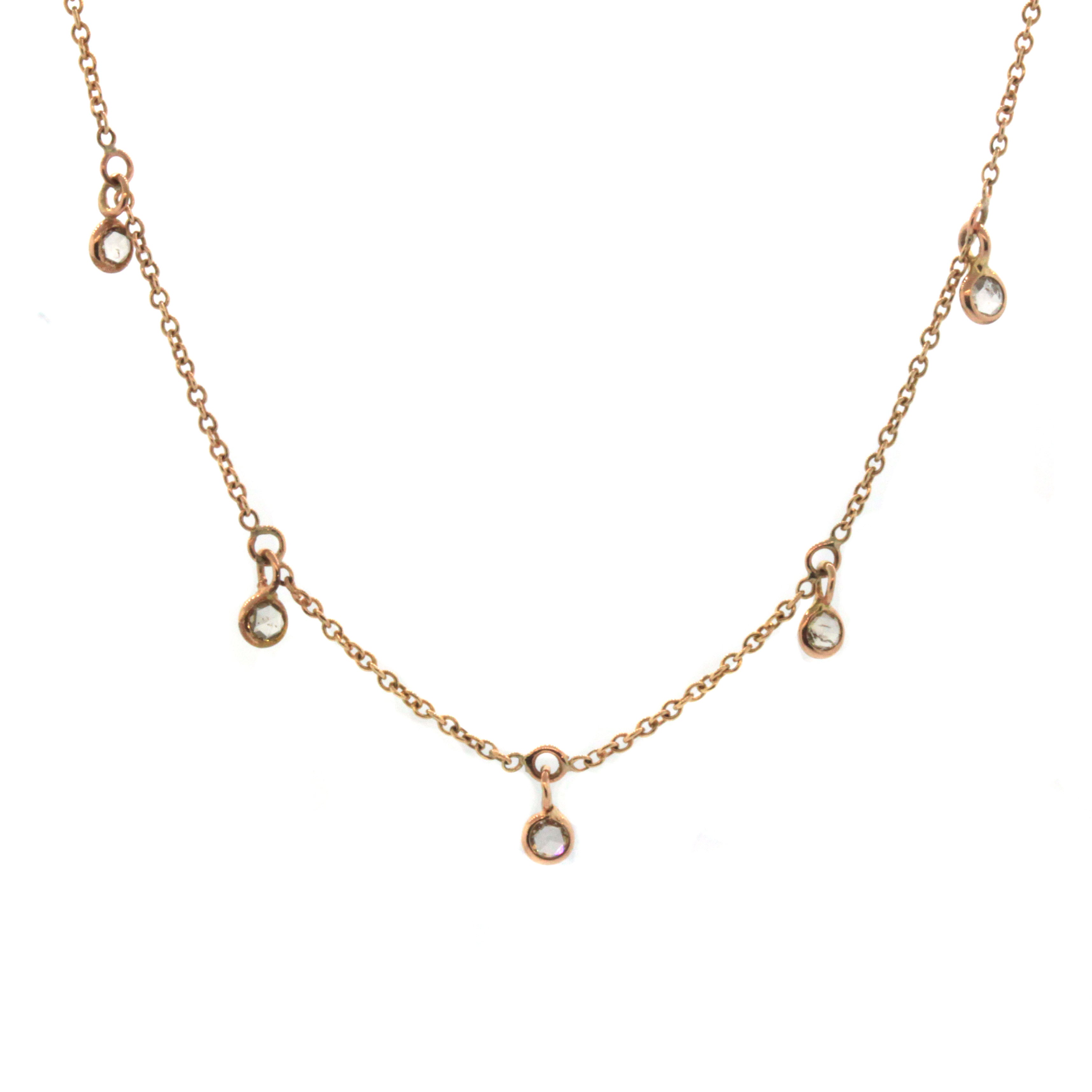 Dainty Rose Gold Diamond Necklace