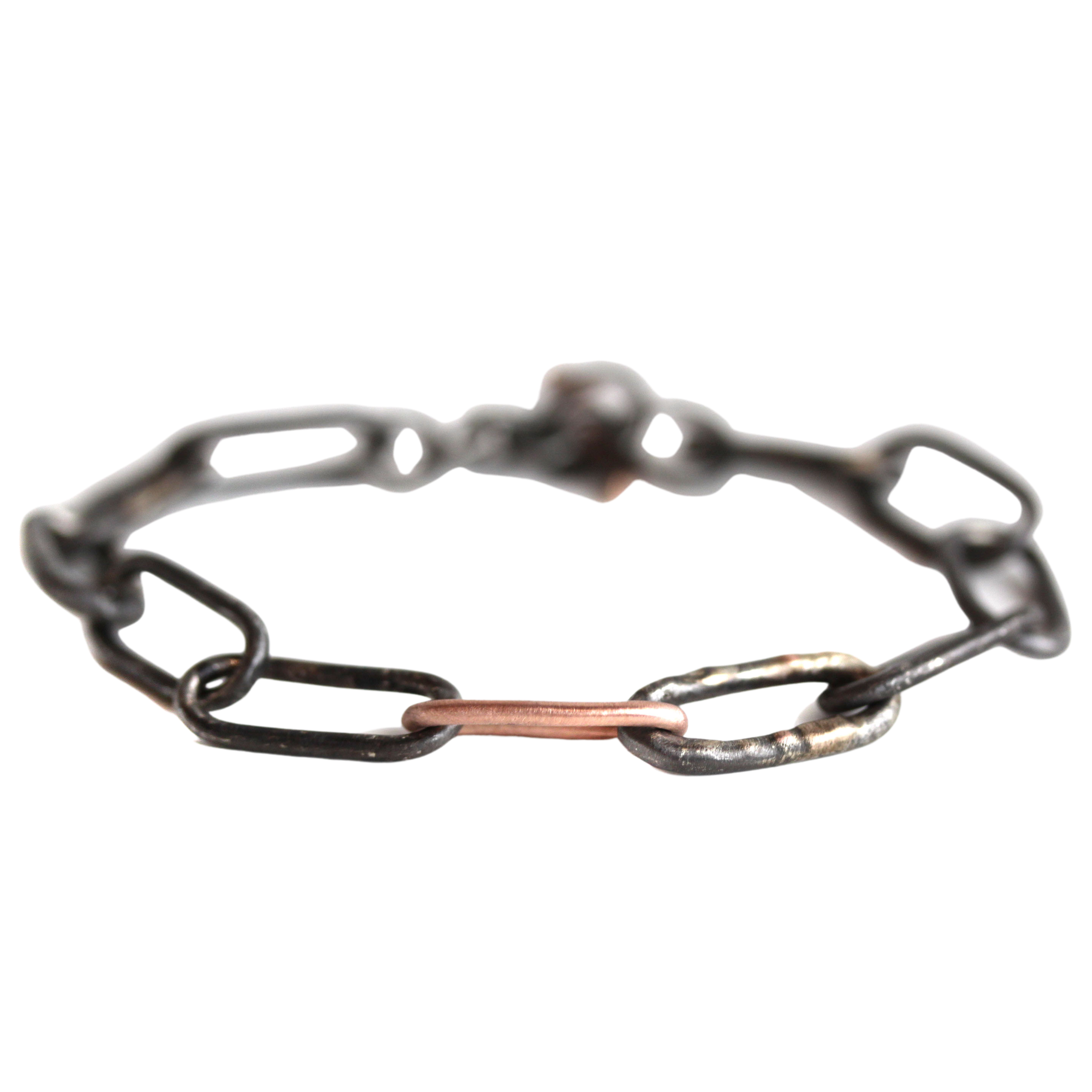 Chunky Rose Gold & Rhodium Link Bracelet