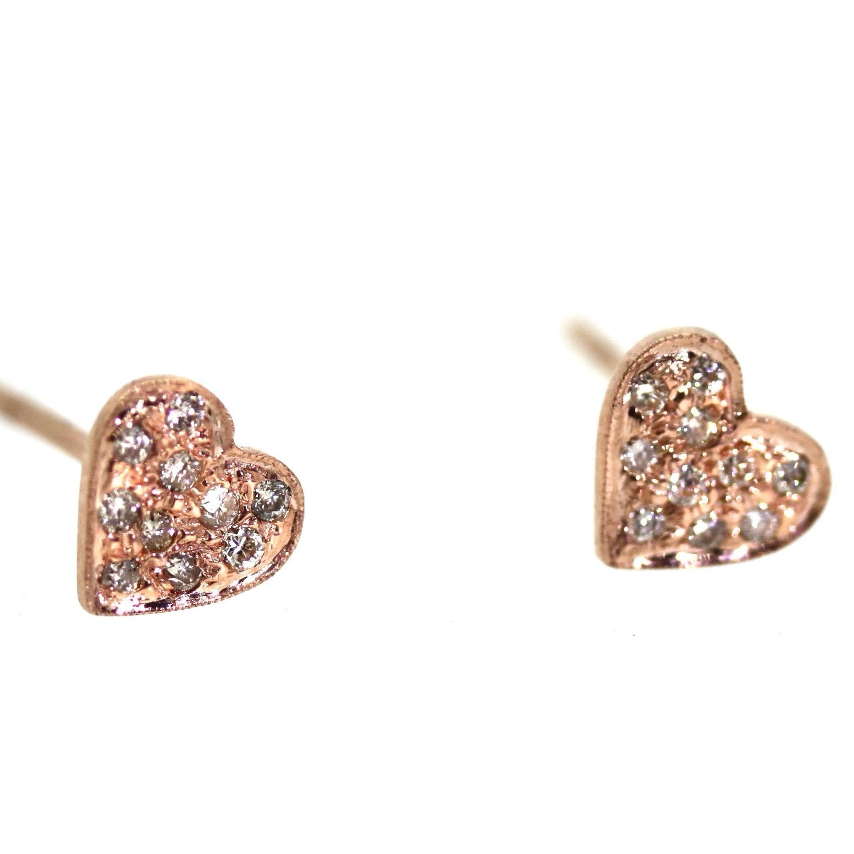 Custom Diamond Heart Stud Earrings - Houston, Texas