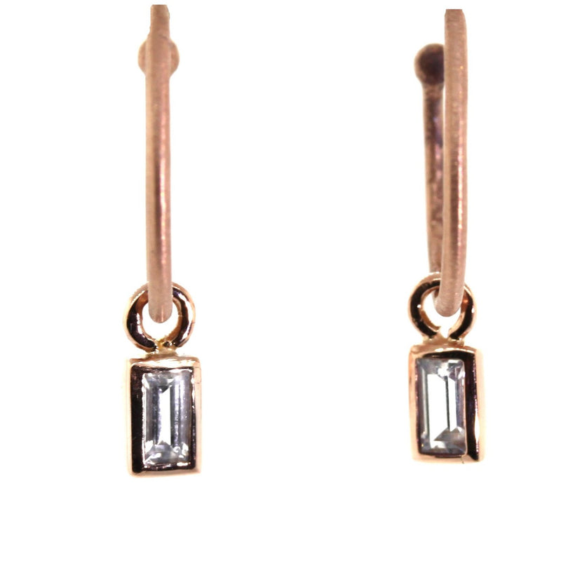 Sapphire Baguette Hoop Earrings -Rebecca Lankford Designs - Houston, TX
