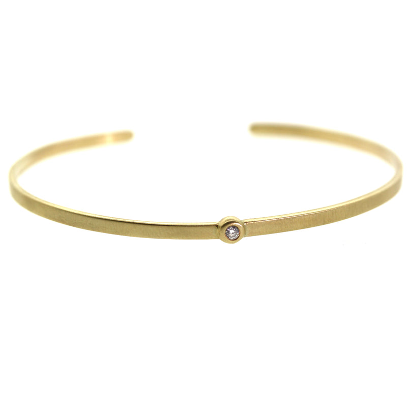 Solitaire Diamond Cuff Bracelet - Rebecca Lankford Designs - Houston, TX