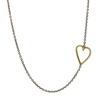 Exaggerated Sideways Heart Necklace - Rebecca Lankford Designs - Houston, TX