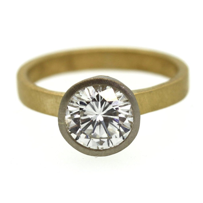 solitaire engagement ring, diamond engagement ring, bezel set diamond, modern engagement ring, rebecca lankford designs